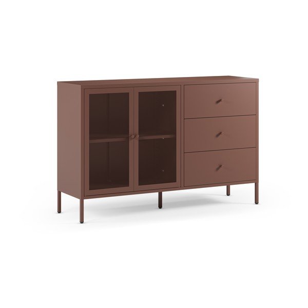 Comodă burgundy din metal 140x90x40 cm Fayna – Marckeric-image-4