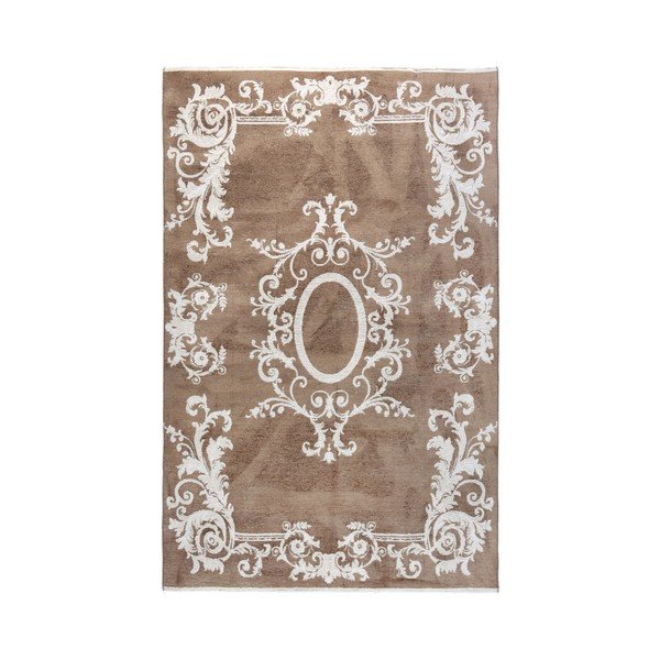 Covor reversibil Vitaus Ally, 77 x 200 cm, alb - maro -image-4