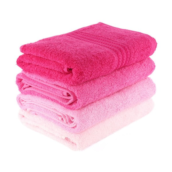Set 4 prosoape Foutastic Rose, 50 x 90 cm, roz-image-1