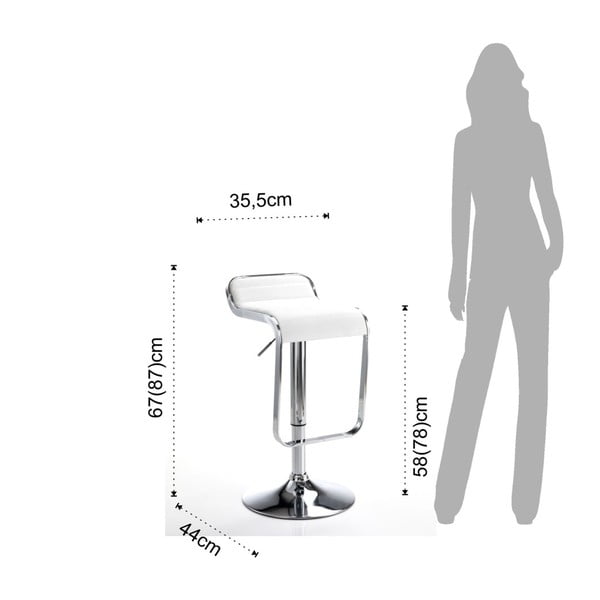 Scaun de bar alb/argintiu 67 cm Snappy – Tomasucci-image-4