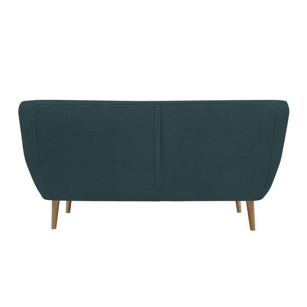Canapea cu 2 locuri și picioare de culoare deschisă Mazzini Sofas Sicile, albastru închis-image-1