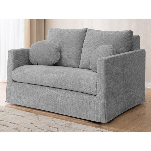 Canapea gri deschis 140 cm Paphos – Ropez-image-1