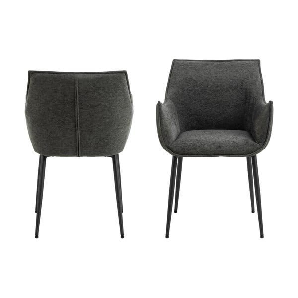 Scaun de sufragerie gri închis tapițat Bonita – Actona-image-4