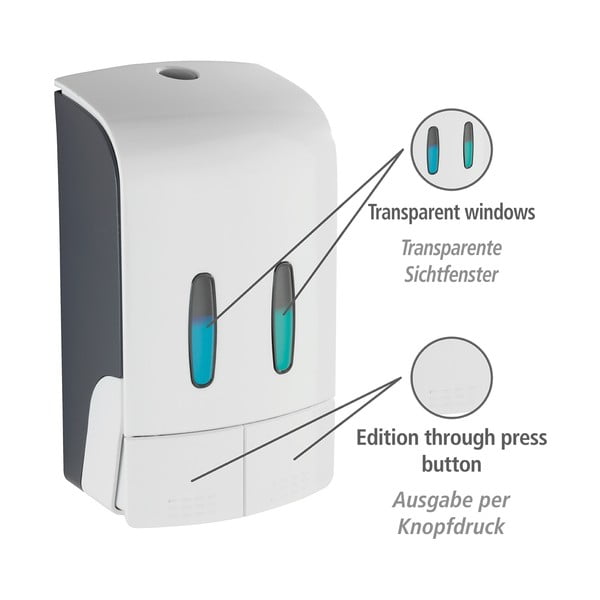 Dozator de săpun lichid alb de montat pe perete din plastic 0.96 l Tartas – Wenko-image-4