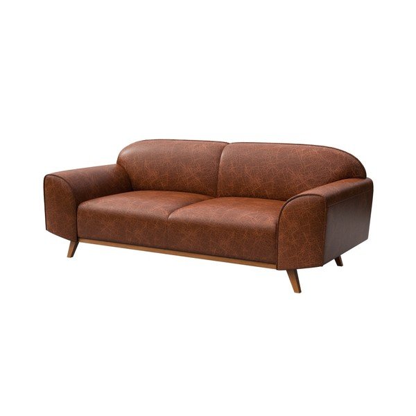 Canapea maro cu tapițerie din piele 193 cm Nesbo – MESONICA-image-2