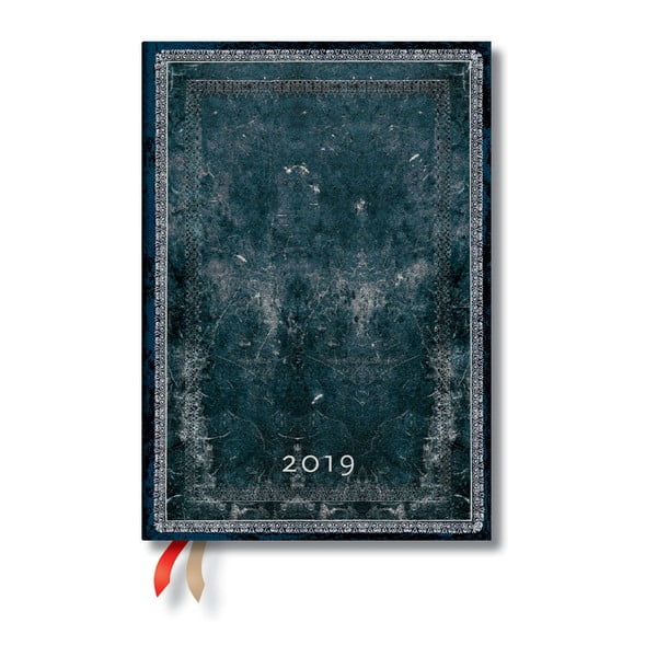 Agendă pentru anul 2019 Paperblanks Midnight Steel, 13 x 18 cm