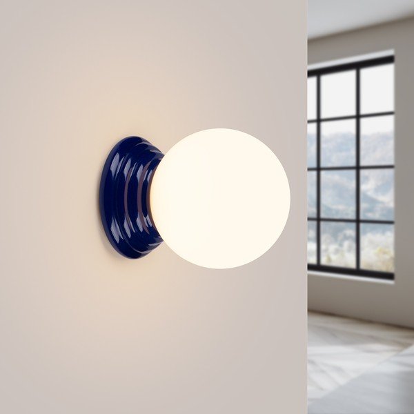 Aplică de perete albastră din ceramică ø 12 cm Farsa – Sollux-image-4