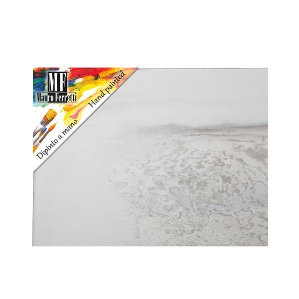 Tablou pictat manual Mauro Ferretti Dipinto Su Tela Silver Stroke, 150 x 50 cm-image-2