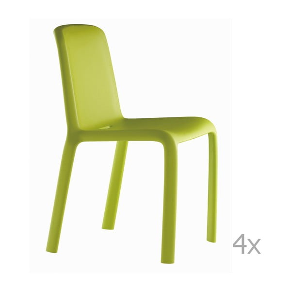 Set 4 scaune Pedrali Snow, verde