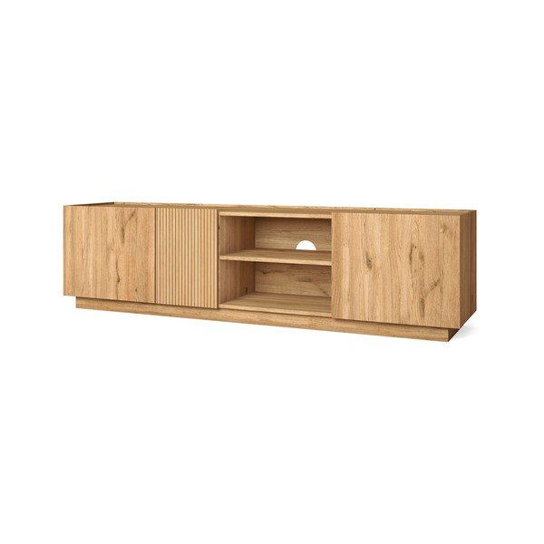 Comodă TV cu aspect de lemn de stejar 180x48 cm Rayana - Marckeric-image-2