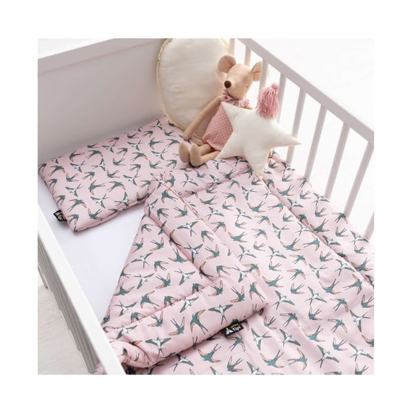 Set pentru pătuț roz Sweet Dreams - Yellow Tipi-image-3