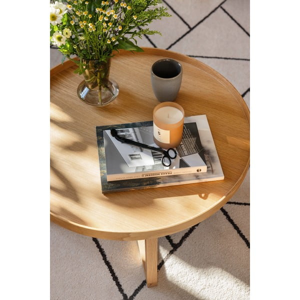 Masă rotundă din lemn de stejar Wireworks Round, Ø 66 cm, natural-image-4