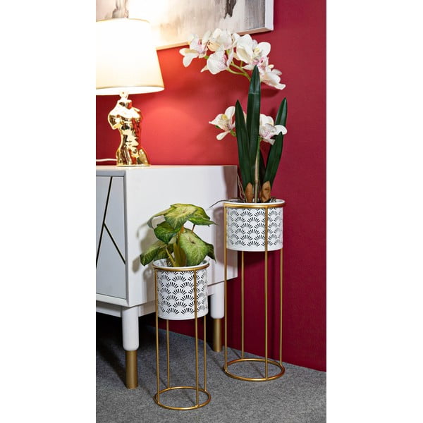 Suporturi pentru flori 2 buc. din metal ø 17 cm (înălțime 46 cm) Whity – Mauro Ferretti-image-1