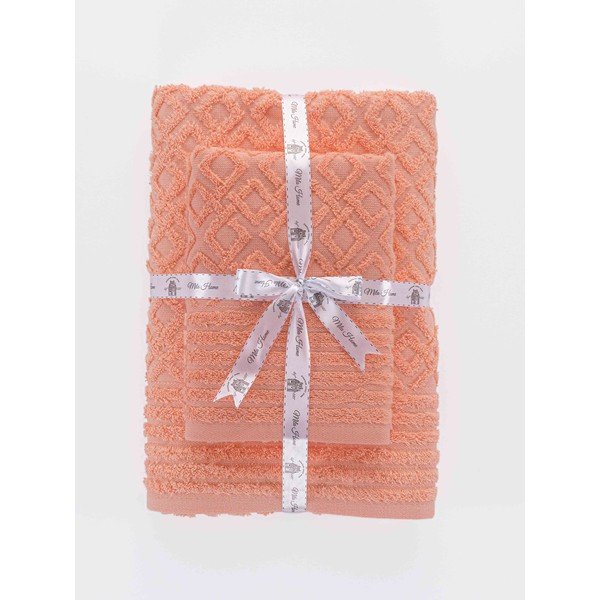 Prosoape de baie portocalii 2 buc. din bumbac din frotir Diamond – Mila Home-image-3