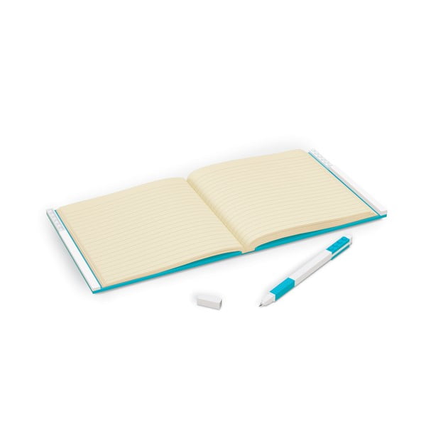 Caiet cu pix cu gel LEGO®, 15,9 x 15,9 cm, turcoaz-image-1