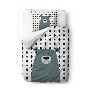 Lenjerie de pat din bumbac satinat pentru copii Butter Kings Polar Bear, 140 x 200 cm