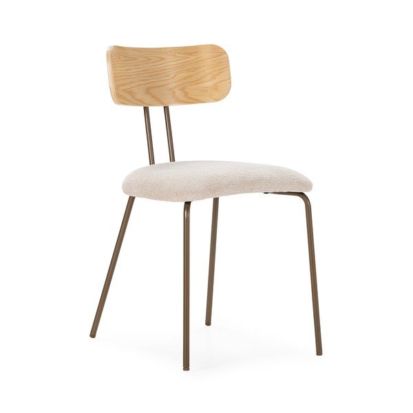 Scaun de dining bej/în culoare naturală tapițat Olimpia – MOME