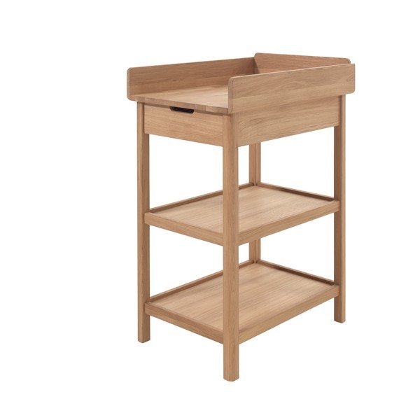 Masă de înfășat în culoare naturală din lemn de stejar cu masă de schimbat Forrest – Vipack