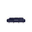 Canapea cu tapițerie din catifea EMKO Bean, albastru închis