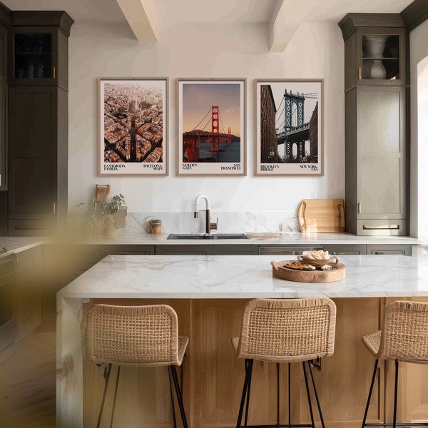 Tablou cu ramă imprimat 50x70 cm Golden Gate – Styler-image-2