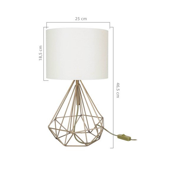 Veioză crem/aurie cu abajur textil (înălțime 46,5 cm) Pena – Squid Lighting-image-2