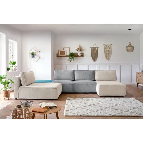 Colțar cu tapițerie din catifea reiată  (cu colț variabil) Nihad modular – Bobochic Paris-image-1