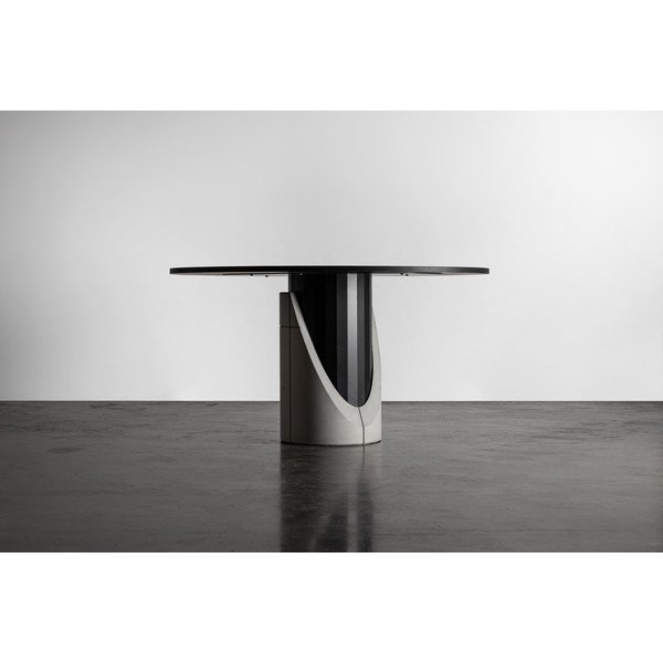Masă dining cu blat cu aspect de lemn de stejar  140x140 cm Sharp - Lyon Béton-image-4