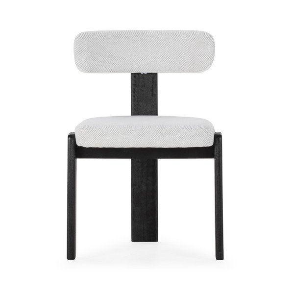 Scaune de dining negre/gri-deschis 2 buc. tapițate Nadia – MOME