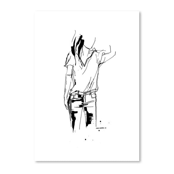 Poster Americanflat Inked Girl by Claudia Libenberg, 30 x 42 cm
