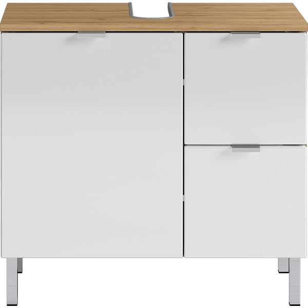 Dulap sub chiuvetă în decor de stejar Germania Mauresa, lățime 60 cm, alb-image-2