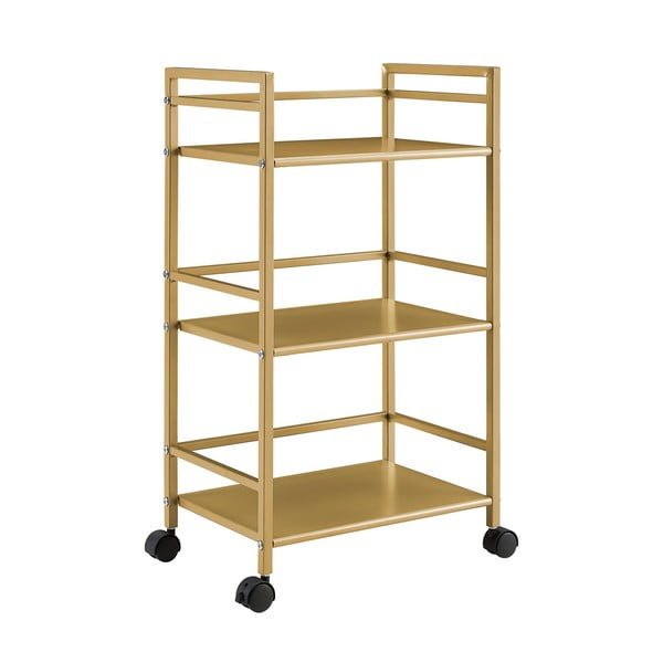 Masă de servit pe roți din metal auriu 29x43 cm Helix - Novogratz-image-3