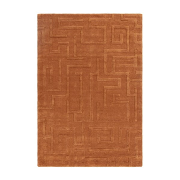 Covor cărămiziu din lână 160x230 cm Maze – Asiatic Carpets