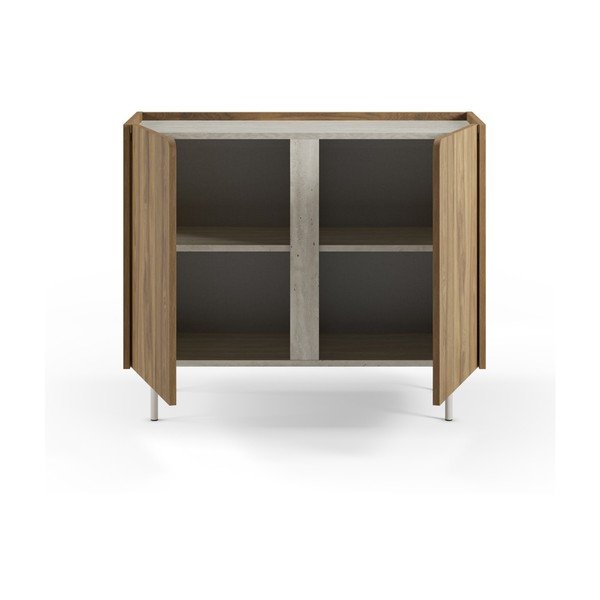 Dulap în culoare naturală cu aspect de lemn de stejar 100x82,5x40 cm Lucile – Marckeric-image-2
