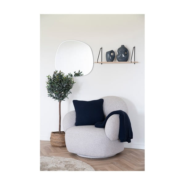 Pătură albastru-închis din bumbac reciclat 130x170 cm Santos – House Nordic-image-1