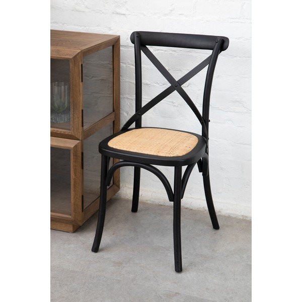 Scaun de dining negru din lemn de stejar Lyon – Premier Housewares-image-1