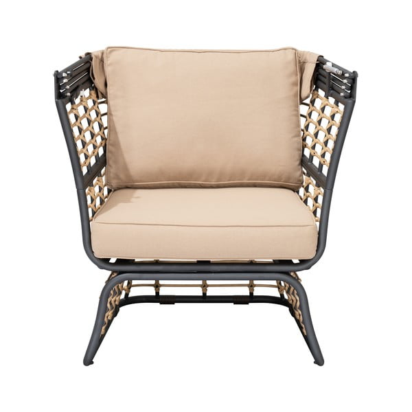 Fotoliu de grădină bej din metal Paros – Garden Pleasure