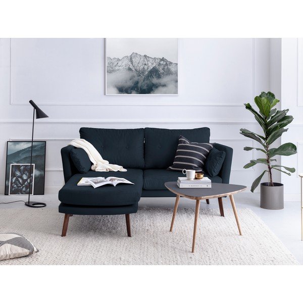Canapea cu 3 locuri Mazzini Sofas Elena, cu șezlong pe partea stângă, albastru închis-image-1