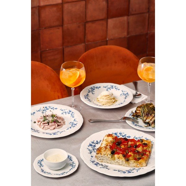 Farfurie albă/albastră din porțelan ø 27,5 cm Retro – BonBistro-image-2