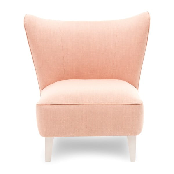 Fotoliu cu picioare uşoare Vivonita Sandy, roz deschis-image-1