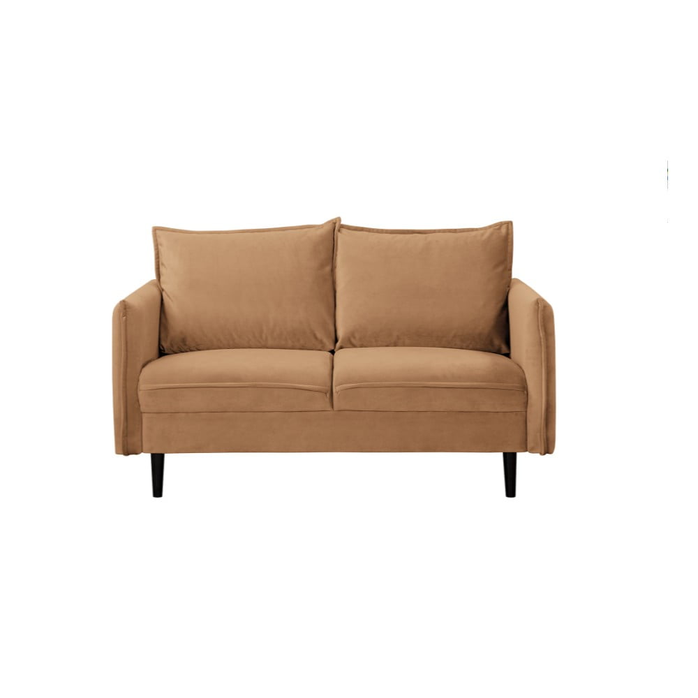 Canapea maro cu tapițerie din catifea 138 cm Juli – Ropez