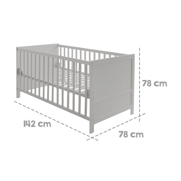 Pătuț gri deschis 70x140 cm – Roba-image-4