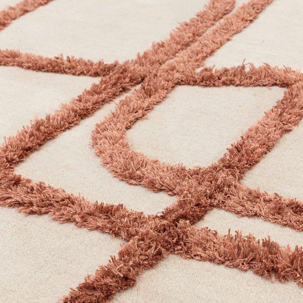 Covor cărămiziu/crem handmade din lână 160x230 cm Matrix – Asiatic Carpets-image-2