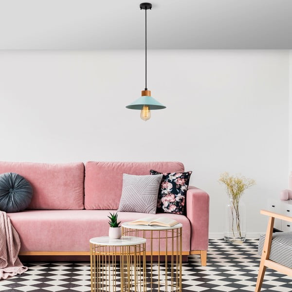 Lustră turcoaz/în culoare naturală cu abajur din metal ø 24 cm Manavgat – Opviq lights-image-3