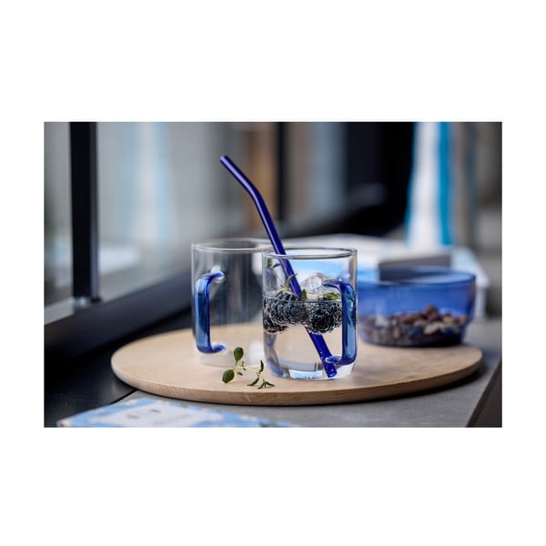 Paie de băut cu perie de curățare 4 buc. din sticlă – Lyngby Glas-image-1