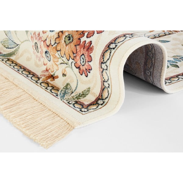 Covor crem din viscoză 95x140 cm Oriental Flowers – Nouristan-image-2