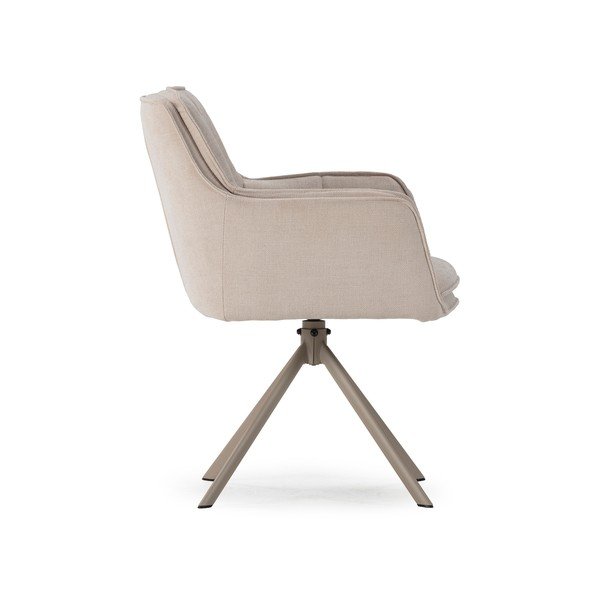 Set de scaune de sufragerie bej 2 buc. tapițat Keiko – Marckeric-image-3