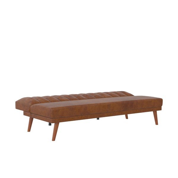 Canapea extensibilă portocalie din imitație de piele 173 cm Brittany - Novogratz-image-3