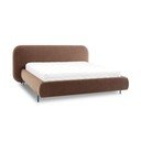 Pat matrimonial teracotă tapițat cu spațiu de depozitare cu somieră 180x200 cm Pointt – ELTAP