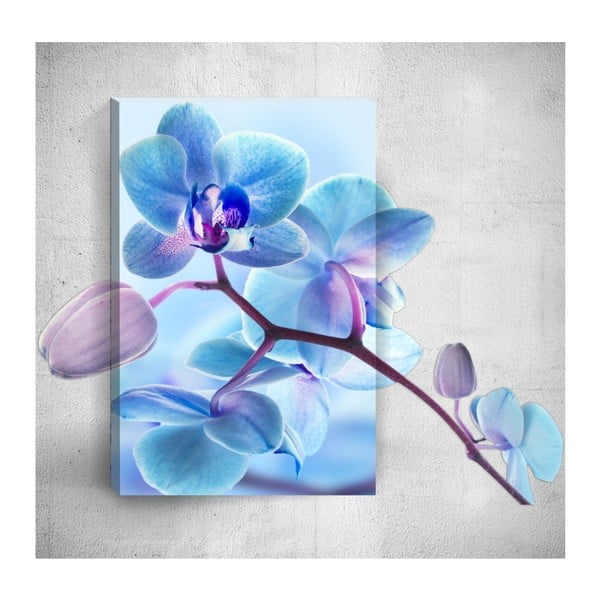 Tablou de perete 3D Mosticx Blue Flower, 40 x 60 cm