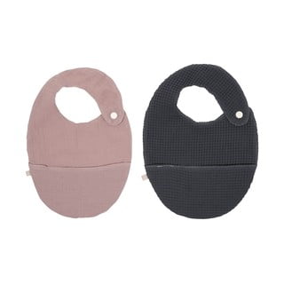 Set 2 bavețele cu buzunar din bumbac organic Kave Home Marinet